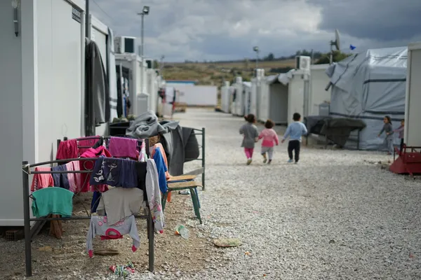 Zelte in Flüchtlingslager in Griechenland