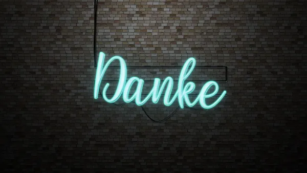 Quelle: Adobe Stock Schriftzug Danke grün auf dunklem Hintergrund