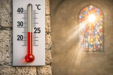 Thermometer in einer Kirche