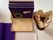 Godly Play Material zum Advent: Modell von Bethlehem zum Aufbauen aus Sperrholz, 5 Tafeln aus Birkensperrholz mit Filz bezogen