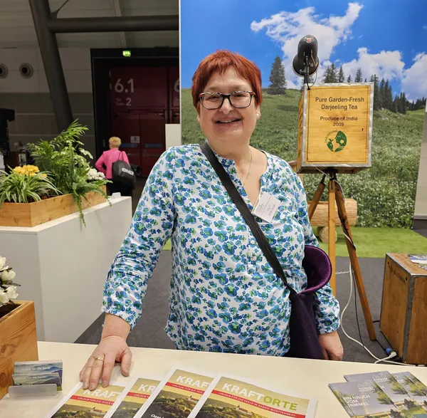 Pfrin Ingrid Knöll-Herde am am Stand der Kirchen auf der CMT