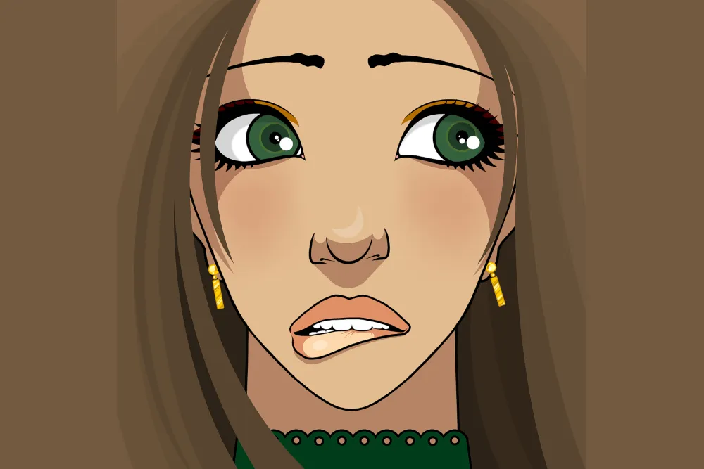 Frau fragend